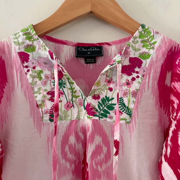 Oscar de la Renta Kids Pink Ikat Floral Garden Print Tunic Dress 8Y Portugal - Picture 5 of 10
